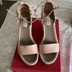 Valentino Pink Rockstud Wedges